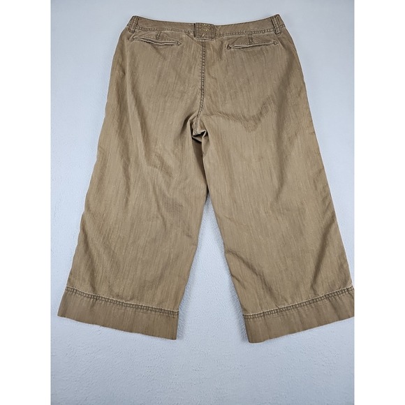 Eddie Bauer Women's Size 8‎ Brown Capri Pants Floral Embroider Hiking Outdoor - Picture 9 of 12
